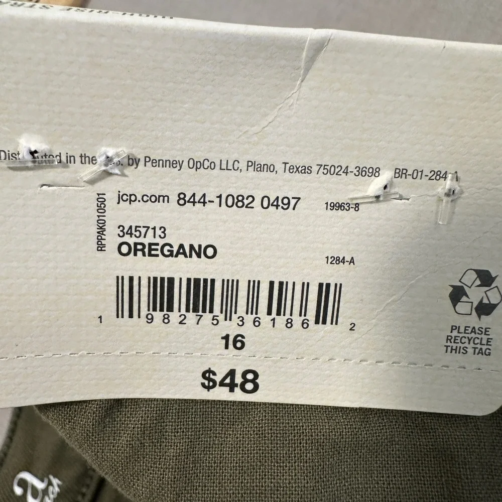 a.n.a Women's 16 High-Rise Straight Pants Oregano Green Slim Leg NEW